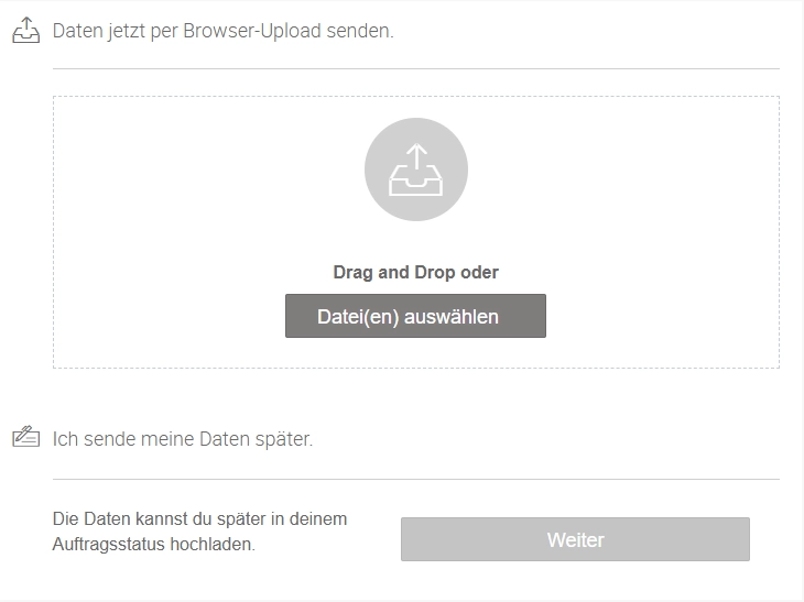 Druckdaten hochladen