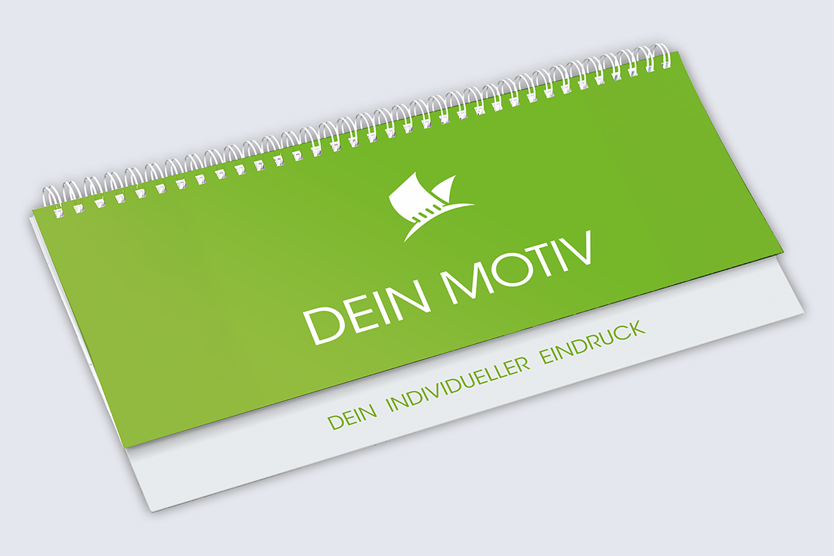 Tischkalender mit verlängerter Rückpappe