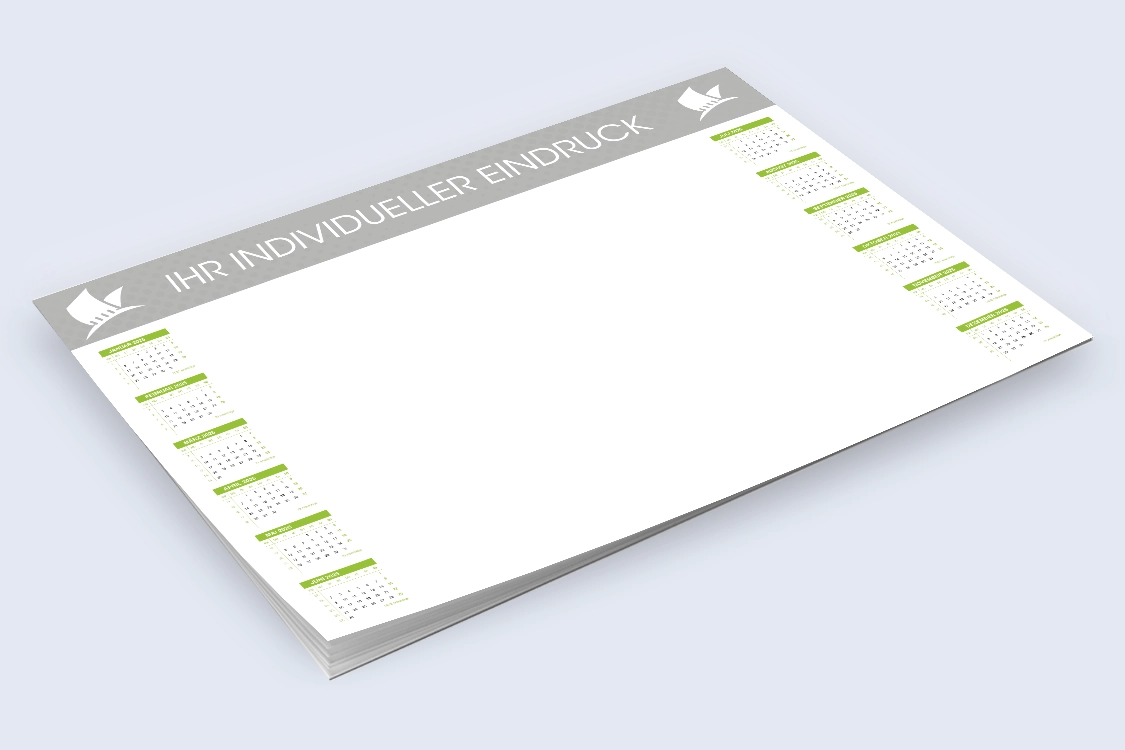 Schreibtischunterlagen DIN A3 (420 x 297 mm) - Bindung oben - 100 Blatt